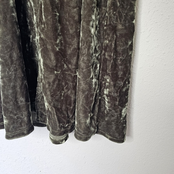 Forever 21 Mini Dress Womens Small Crushed Velvet Green Lace Up Goblincore Fairy - Picture 6 of 7